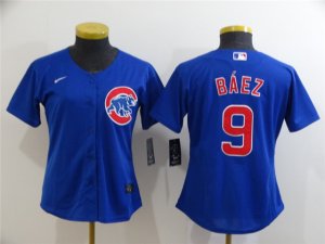 Women's Chicago Cubs #9 Javier Baez Blue Cool Base Jersey