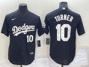 Los Angeles Dodgers #10 Justin Turner Black Turn Back The Clock Jersey