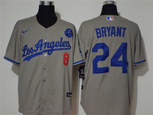 Los Angeles Dodgers #8/24 Kobe Bryant Gray KB Cool Base Jersey