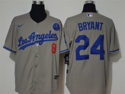 Los Angeles Dodgers #8/24 Kobe Bryant Gray 2020 KB Cool Base Jersey