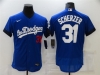 Los Angeles Dodgers #31 Max Scherzer Royal Blue 2021 City Connect Flex Base Jersey