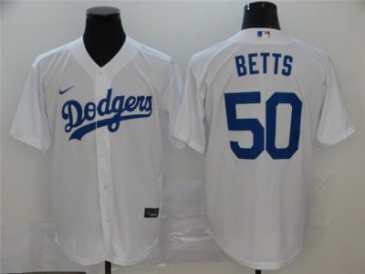 Los Angeles Dodgers #50 Mookie Betts White 2020 Cool Base Jersey
