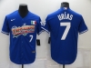 Los Angeles Dodgers #7 Julio Urias Royal Blue Mexico Cool Base Jersey