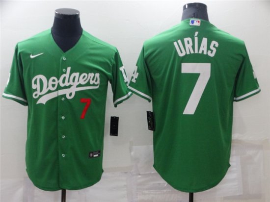 Los Angeles Dodgers #7 Julio Urias Green Saint Patrick's Day Jersey