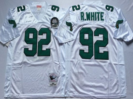 Philadelphia Eagles #92 Reggie White 1992 Throwback White Jersey