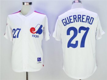 Montreal Expos #27 Vladimir Guerrero White Throwback Jersey