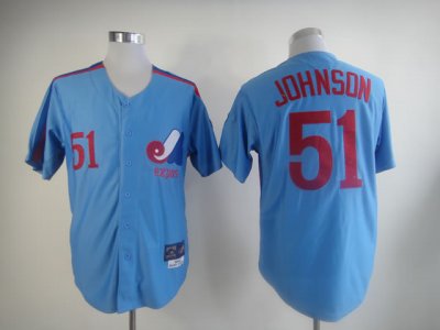 Montreal Expos #51 Randy Johnson Blue Throwback Jersey