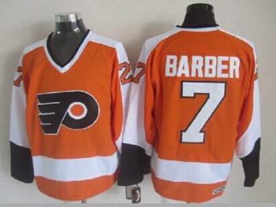 Philadelphia Flyers #7 Bill Barber CCM Vintage Orange Jersey