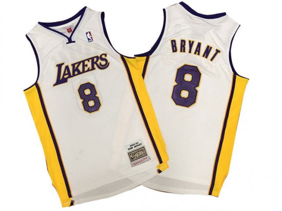 Los Angeles Lakers 8 Kobe Bryant White 2003 04 Hardwood Classics