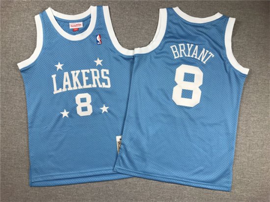 Youth Los Angeles Lakers #8 Kobe Bryant Light Blue Hardwood Classics Jersey