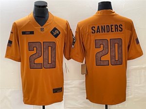 Detroit Lions #20 Barry Sanders 2023 Brown Salute To Service Limited Jersey