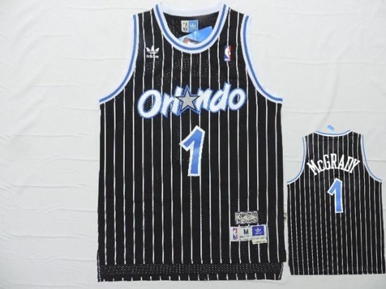 Orlando Magic #1 Tracy McGrady Black Hardwood Classic Jersey