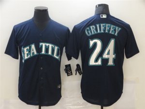 Seattle Mariners #24 Ken Griffey Jr. Navy Cool Base Jersey