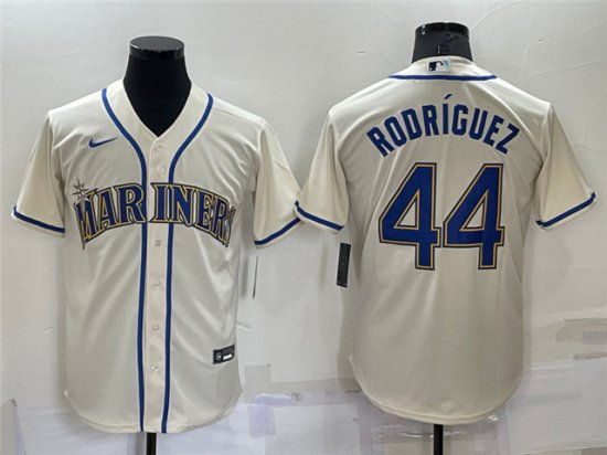 Seattle Mariners #44 Julio Rodríguez Cream Cool Base Jersey