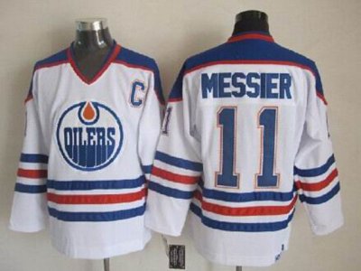 Edmonton Oilers #11 Mark Messier 1990 CCM Vintage White Jersey