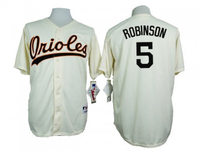 Baltimore Orioles #5 Brooks Robinson 1954 Throwback Cream Jersey