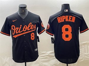 Baltimore Orioles #8 Cal Ripken Jr Black Limited Jersey