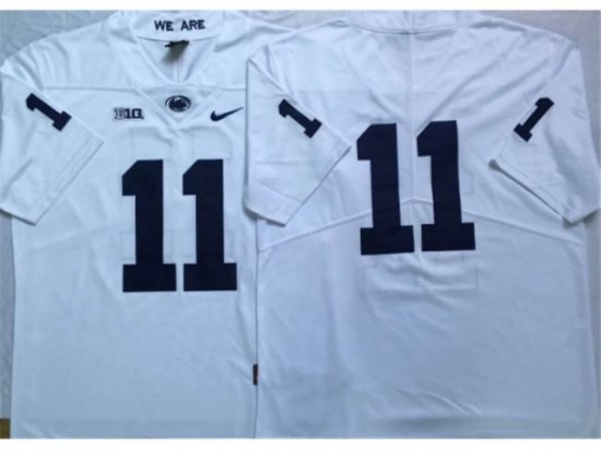 NCAA Penn State Nittany Lions #11 White College Football Jersey