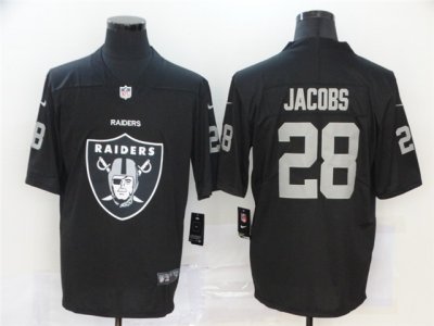 Las Vegas Raiders #28 Josh Jacobs Black Team Big Logo Vapor Limited Jersey