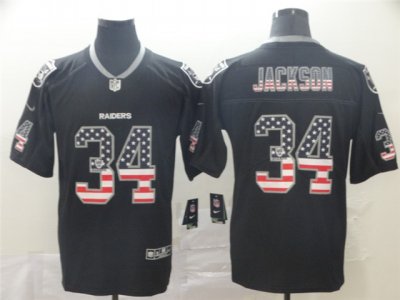 Las Vegas Raiders #34 Bo Jackson Black USA Flag Fashion Limited Jersey