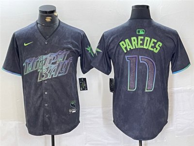 Tampa Bay Rays #17 Isaac Paredes Charcoal 2024 City Connect Limited Jersey