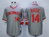Cincinnati Reds #14 Pete Rose 1976 Throwback Grey Jersey