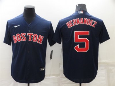 Boston Red Sox #5 Enrique Hernandez Navy Cool Base Jersey