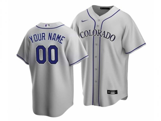 Colorado Rockies Custom #00 Gray Cool Base Jersey