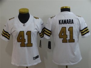 Womens New Orleans Saints #41 Alvin Kamara White Color Rush Limited Jersey