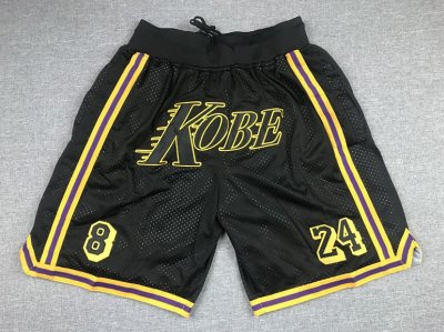 Los Angeles Lakers Just Don Kobe 8/24 Black Basketball Shorts