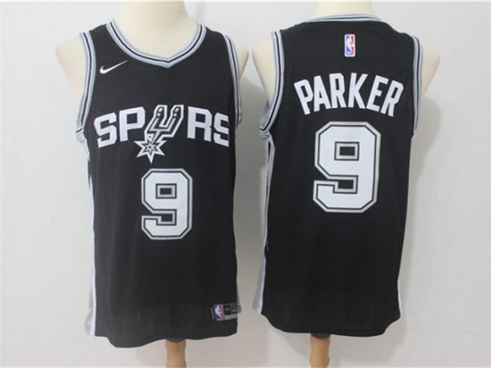 San Antonio Spurs #9 Tony Parker Black Swingman Jersey