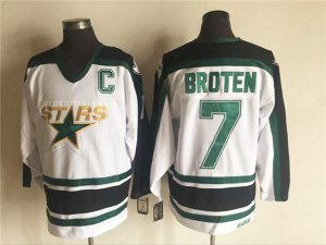 Dallas Stars #7 Neal Broten 1990's CCM Vintage White Jersey