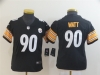 Youth Pittsburgh Steelers #90 T.J. Watt Black Vapor Limited Jersey