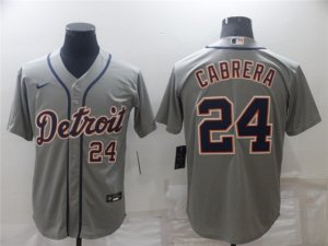 Detroit Tigers #24 Miguel Cabrera Gray Cool Base Jersey