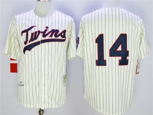 Minnesota Twins #14 Kent Hrbek 1969 Throwback Cream Stripe Jersey