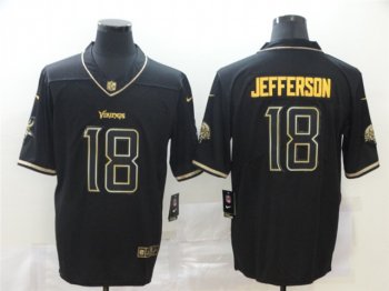 Minnesota Vikings #18 Justin Jefferson Black Gold Vapor Limited Jersey