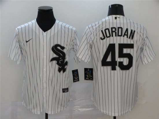 Chicago White Sox #45 Michael Jordan White Cool Base Jersey