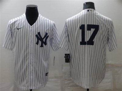 New York Yankees #17 White Without Name Cool Base Jersey