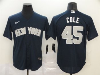 New York Yankees #45 Gerrit Cole Navy Cool Base Jersey