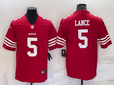San Francisco 49ers #5 Trey Lance 2022 Red Vapor Limited Jersey