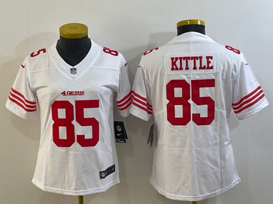 Women's San Francisco 49ers #85 George Kittle White Vapor Limited Jersey