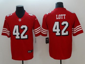 San Francisco 49ers #42 Ronnie Lott Red Color Rush Limited Jersey