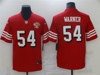 San Francisco 49ers #54 Fred Warner Red Alternate 75th Anniversary Vapor Limited Jersey