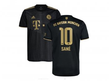 Club Bayern Munich #10 Leroy Sane Away Black 2021/22 Soccer Jersey