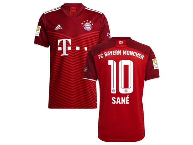 Club Bayern Munich #10 Leroy Sane Home Red 2021/22 Soccer Jersey - Click Image to Close