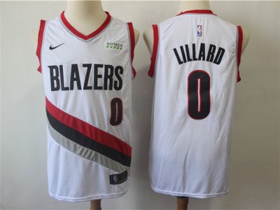 Portland Trail Blazers #0 Damian Lillard White Swingman Jersey