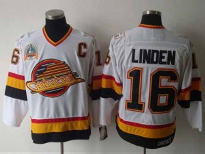 Vancouver Canucks #16 Trevor Linden 1989 CCM Vintage White Jersey