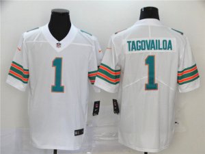 Miami Dolphins #1 Tua Tagovailoa White Color Rush Vapor Limited Jersey