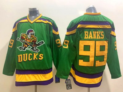 Anaheim Mighty Ducks #99 Adam Banks CCM Green Movie Jersey
