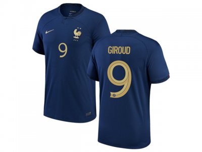 National France #9 Giroud Home Blue 2022/23 Soccer Jersey